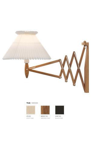 LE KLINT - Sax væglampe 234 - 6/21 - Lys eg med Papirskærm