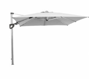 Cane-line - Hyde luxe tilt parasol, 3x3 m Dusty white dug Silver, mat anodieret