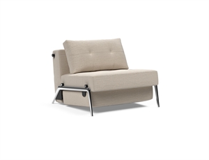 Innovation Living - Cubed 90 Chrome Chair - 612 Blida Sand Grey - STÆRK PRIS