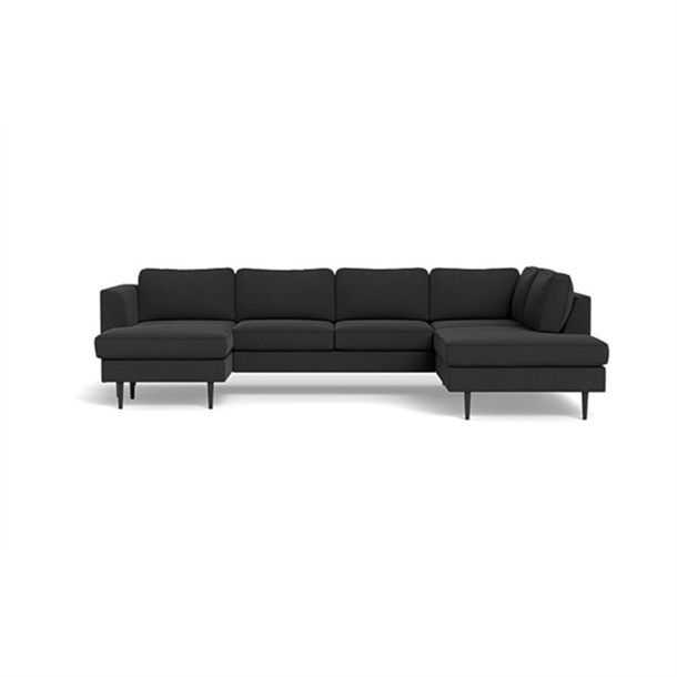 Houston sofa med chaiselong og open end VF - Jump fløjl antracit - STÆRK PRIS