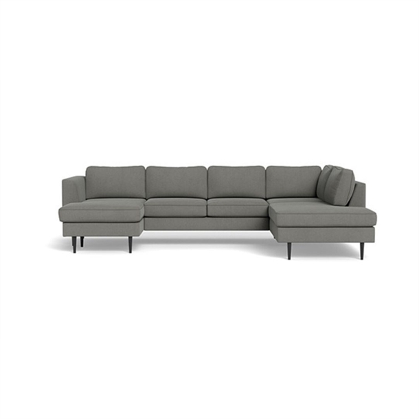Houston sofa med chaiselong og open end VF - Jump fløjl Grey - STÆRK PRIS