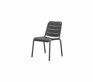Cane-Line - Copenhagen stol u/armlæn, stabelbar Lava grey, aluminium