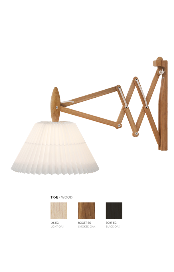 LE KLINT - Sax væglampe 223 - 2/17 - Lys eg med papirskærm