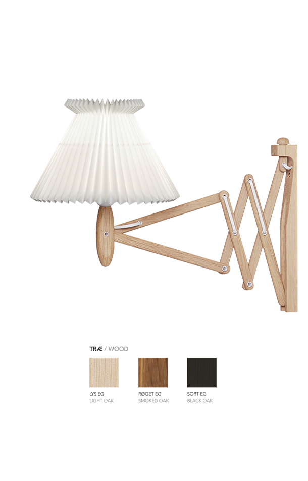 LE KLINT - Sax væglampe 224 - 6/17 - Lys eg med papirskærm