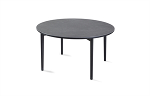Skovby sofabord SM243 - Stel sort bejdset eg / grå keramik bordplade Ø99