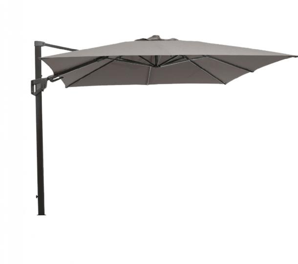 Cane-line - Hyde luxe tilt parasol, 3x3 m Taupe dug Grey, aluminium