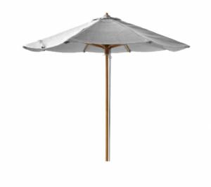 Cane-line - Classic parasol m/snoretræk, dia. 2,4 m Light grey dug Teak pole