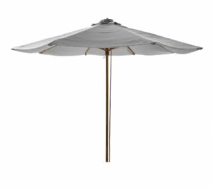 Classic parasol m/snoretræk, dia. 3 m Light grey dug Teak pole