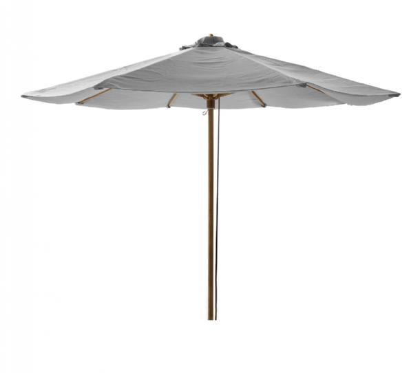 Classic parasol m/snoretræk, dia. 3 m Light grey dug Teak pole