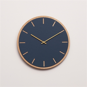 Hemverk - Vægur - Smokey Blue w/ gold clock hands Ø28