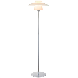 Scandinavia gulvlampe - Ø40 cm - opal/krom