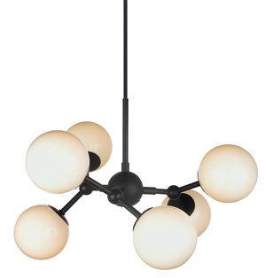Atom chandelier pendel Ø45 - Opal/black