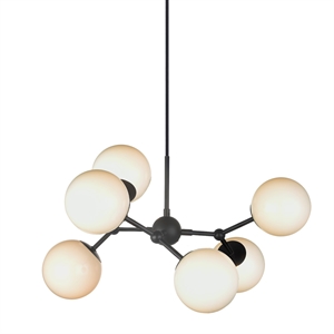 Atom chandelier pendel Ø57 - Opal/black