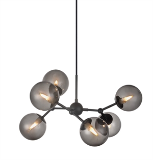 Atom chandelier pendel Ø57 - Smoke/Black