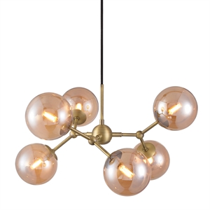 Atom chandelier pendel Ø57 - Amber/antique brass