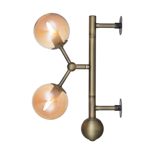 Atom væglampe - Amber/antique brass 