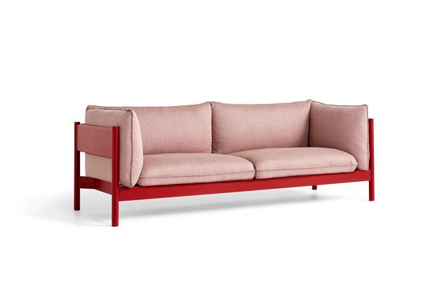 HAY - 3 pers. sofa - Arbour - RE-WOOL 648 / WINE RED WATER-BASED LACQUERED SOLID BEECH