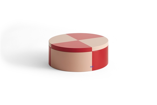 HAY - TIN CONTAINER - RED & SOFT PINK