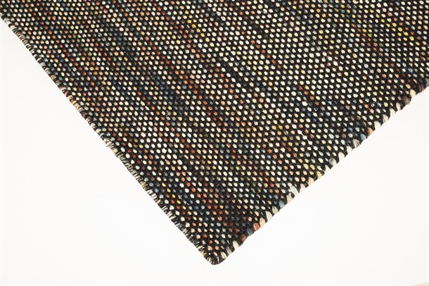 Bali Kelim tæppe - Black Multi 50 x 80 cm. ( Dørmåtte )  - Stærk pris