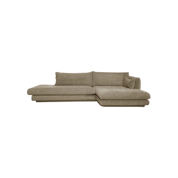 Cane-Line Bloom 2-pers. sofa med chaiselong, open end - Lola Light Brown / Højre forfra