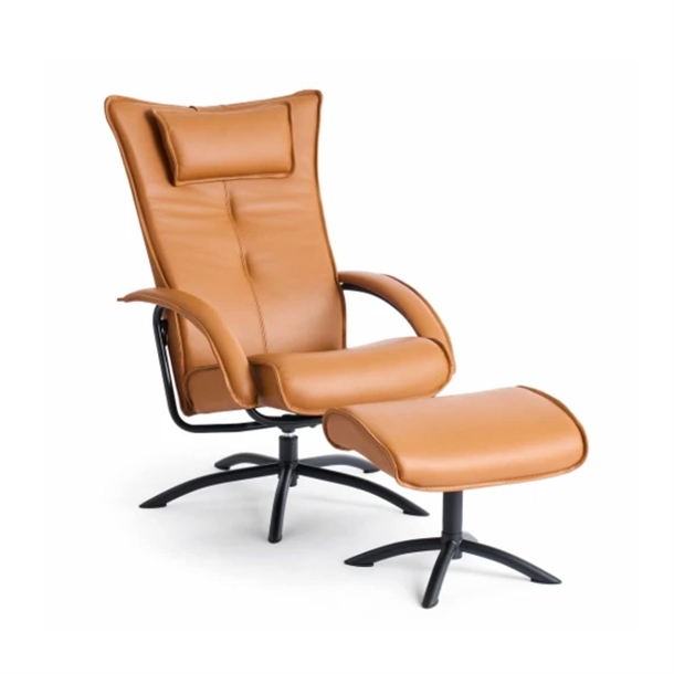 Delta Jive lænestol / Cognac Classic læder / S05 sokkel sort