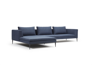 Calina sofa med chaiselong - Sama 339 Deep Blue - L331xD190cm - Stærk Pris 