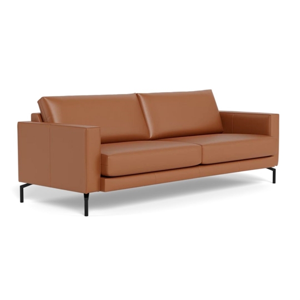 Cannes 3 pers. sofa - 219 x 92 cm. - Semianilin læder - Stærk Pris