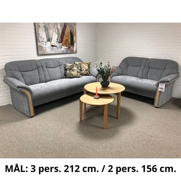 Chicago sofasæt 2 og 3 pers. / Grå City stof / Outlet