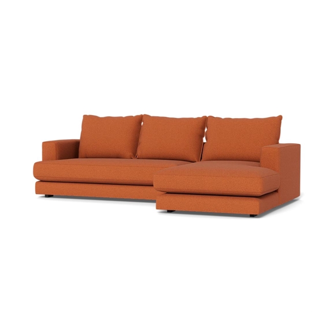 Cozy sofa med chaiselong - 276 x 165 cm. - Dessin Austin 09 Rust  - Højre - Set forfra