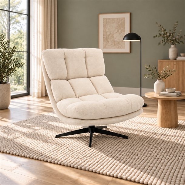 Malibu relax stol m. tilt & drej / Stof Boogie 3661 Cream
