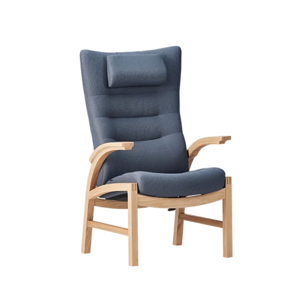 Farstrup Cantate 6011 Lænestol - Stel Eg hvidolie / Mood 65, 2106 Blå