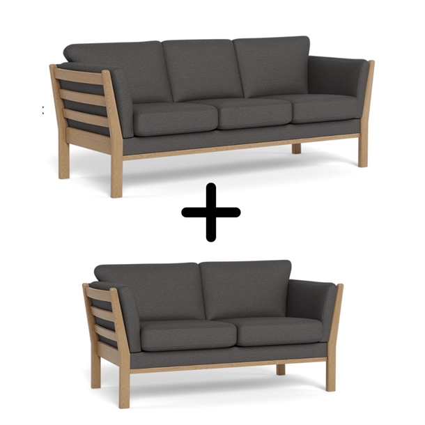 Firenze Delux 3+2 pers. Tremmesofa - Stel eg - Dessin Boss 12