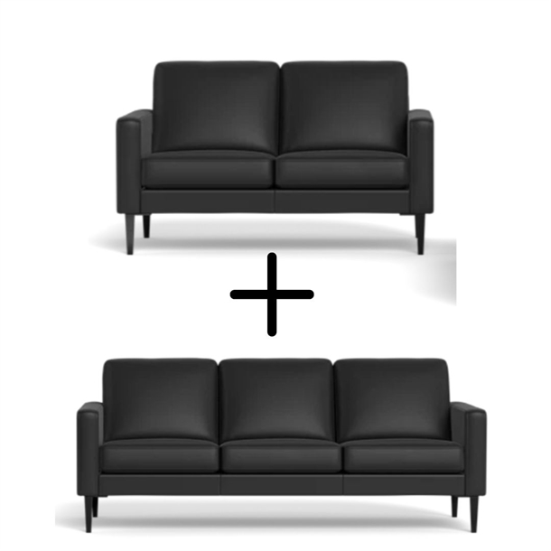 IMG Galaxy 3+2 pers. sofa - Trend læder, Sort