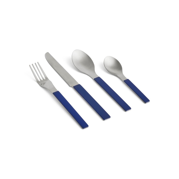 Hay MVS Cutlery Bestiksæt / kniv, gaffel, spiseske og teske / Dark Blue / Stærk Pris