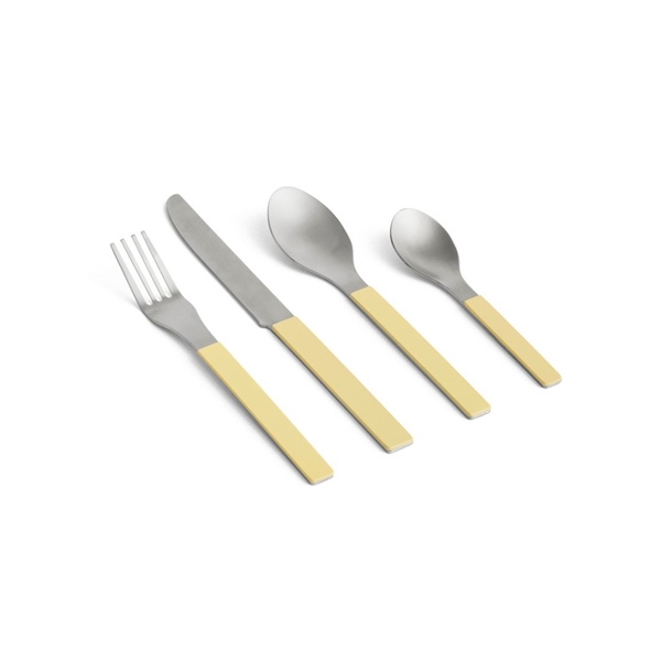 Hay MVS Cutlery Bestiksæt / kniv, gaffel, spiseske og teske / Yellow / Stærk Pris