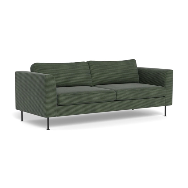 Houston 2,5 pers. sofa - 212 x 92 cm. - Dessin Rocket Emerald ( bred fløjl ) - Stærk Pris 