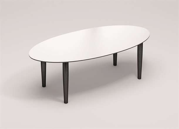 Katrine sofabord Elipse - Hvid laminat - 80 x 125 cm