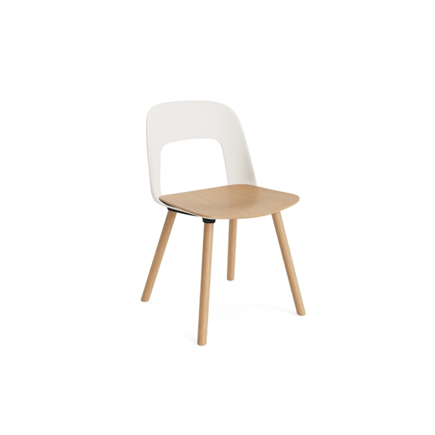 HAY - Layout Chair 122 - Cream White Shell / Water-Based Lacquered Oak Seat And Leg