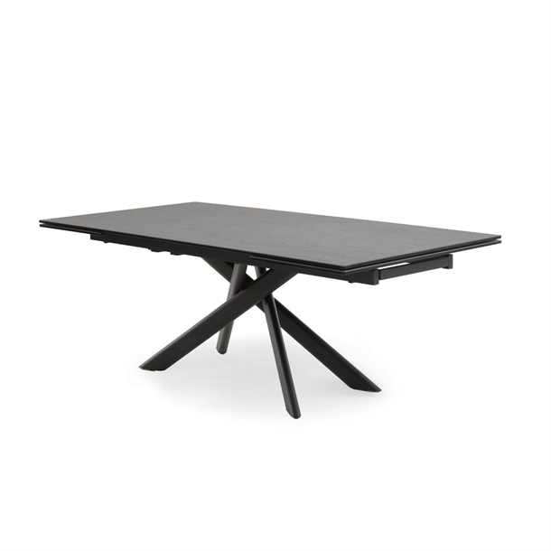 Hudson Spisebord m. udtræk  - Keramisk bordplade, Antracit - Mål: 100 X 200 / 300 CM. - Stærk Pris