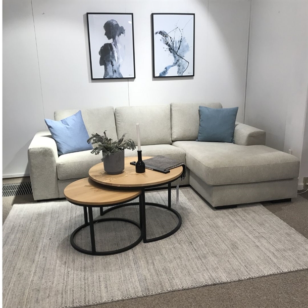 Malmø sofa med chaiselong - 243 x 155 cm. - Mito stof beige - Outlet