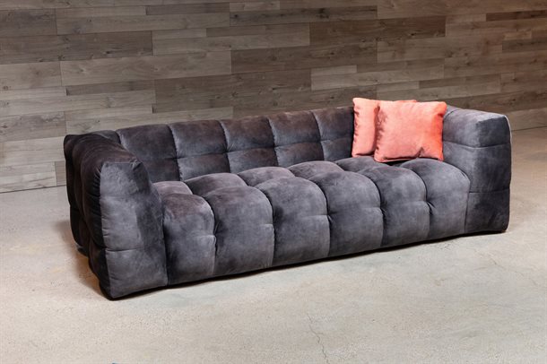 Michelin 3 pers. sofa -  236 x 105 cm - Dark Grey velour 