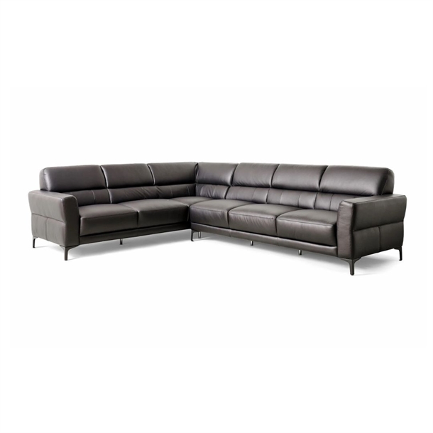 Natuzzi Edition C105 hjørnesofa - 243 x 309 cm. - Sort LeMans læder - Stærk Pris 