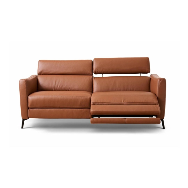 Natuzzi Edition C200 3 pers. sofa med el-recliner - L200 cm. - Le Mans læder Cognac