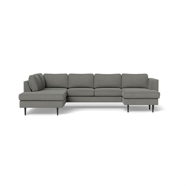 Houston Sofa Med Chaiselong Og Open End Hf - Jump Fløjl Grey - Stærk Pris
