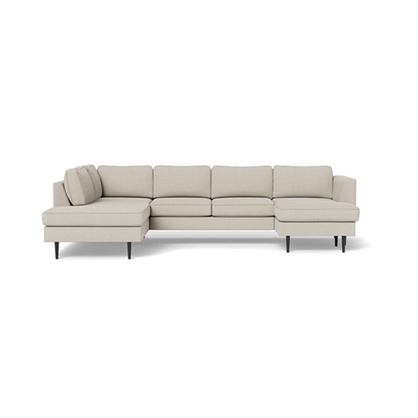 Houston Sofa Med Chaiselong Og Open End Hf - Jump Fløjl Off White - Stærk Pris