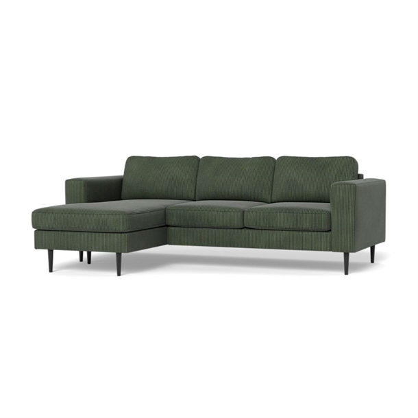 Houston sofa med chaiselong ( vendbar ) - 273 cm. - Grøn Rocket fløjl - Stærk Pris  