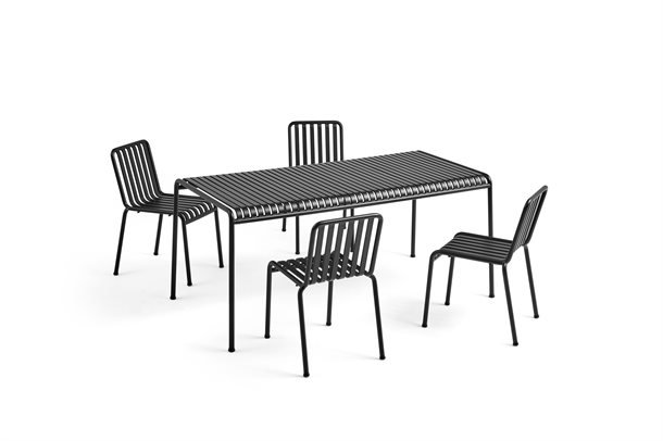 HAY - PALISSADE HAVESÆT - TABLE  170 x 90 cm + 4 PALISSADE CHAIR - ANTHRACITE