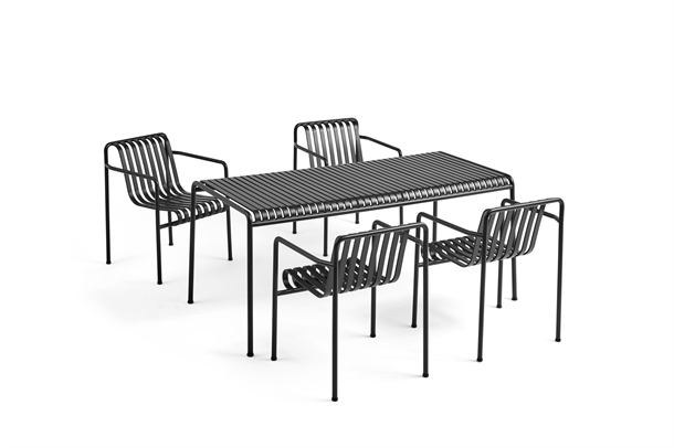 HAY Palissade Havemøbel sæt - Table 170 x 90 cm + 4 x Dinning Armchair - STÆRK PRIS