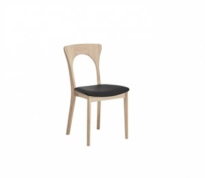 CASØ - Peter - spisebordsstol - eg hvidolie - sort læder - Stærk pris