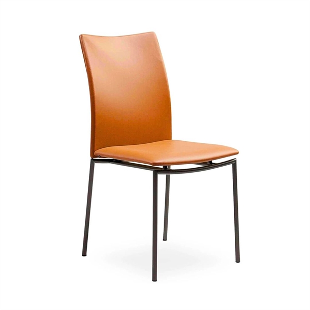 Skovby SM58 Spisebordsstol - Cognac Calvados læder / Stål stel Antracit grå - STÆRK PRIS 